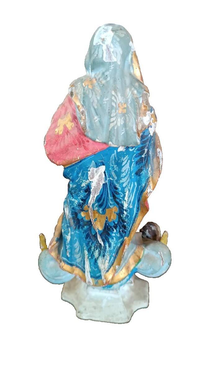 Antique small wooden sculpture, Immaculate Virgin, South America, 19th century