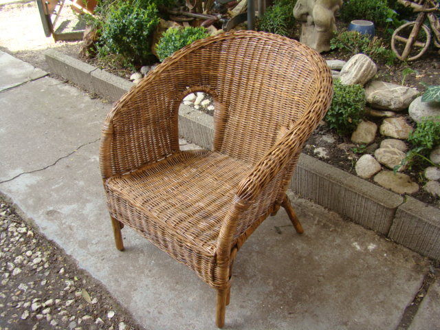 Old rattan child's armchair