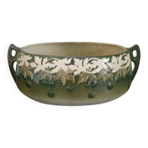 Faience planter by K.G. Lunéville and St Clément floral decoration