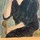 Huile sur bois, portrait de femme
