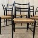 Série de 6 chaises en bois & cordes - italie 1960