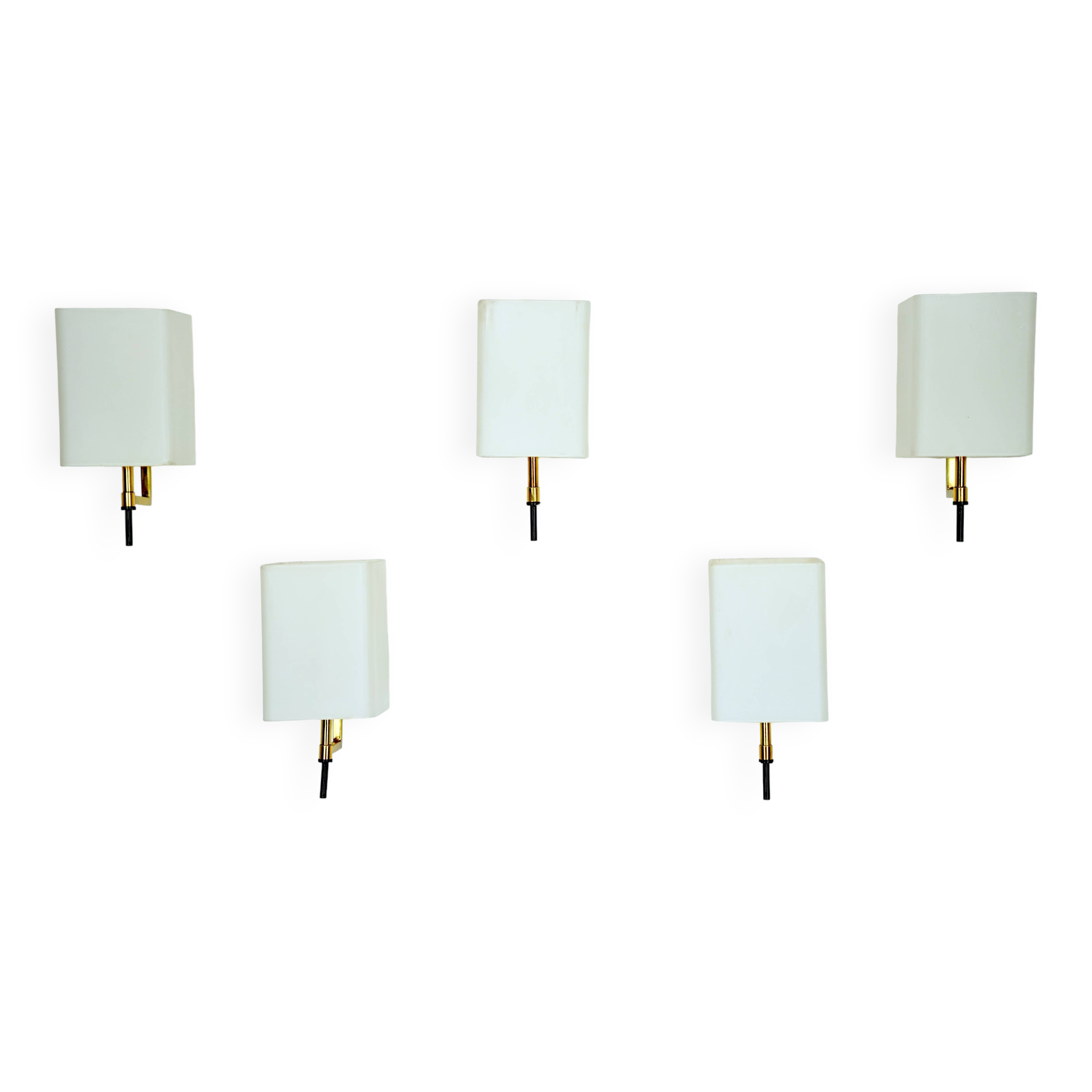 Set of five Mid-century sconces in Stilnovo manner. Italy 1950s
