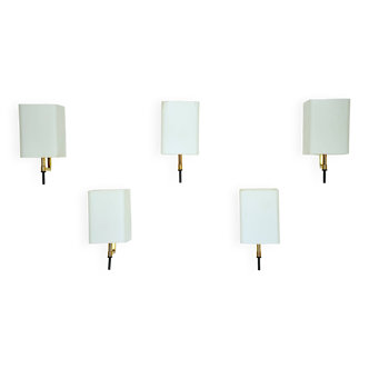 Set of five Mid-century sconces in Stilnovo manner. Italy 1950s