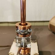 Art Deco mirror lamp, copper and glass