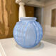 Blue Art Deco ball vase signed Stella