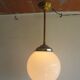 Suspension  laiton et opaline blanche