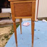 Nightstand 2 drawers walnut oak and burl walnut