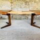 Extendable Scandinavian style dining table with double elongations by Maison Ducau, Circa 1970