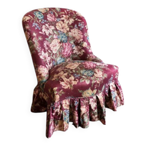 Fauteuil crapaud ancien - tissu