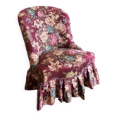 Antique floral upholstered armchair – traditional upholstery renovation.