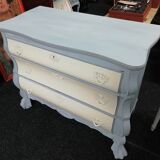 Commode 3 tiroirs peinte patinée cirée