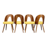 1960s Antonin Suman Set of Four Restored Dining Chairs in Walnut Finish