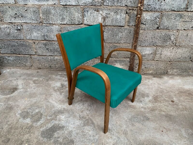 Fauteuil "bow wood" pour Steiner en bois courbé vintage 1950