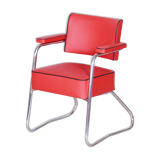 Restored Bauhaus Armchair, Mauser, G. Rohde, Chrome, Leather, Germany, 1930s