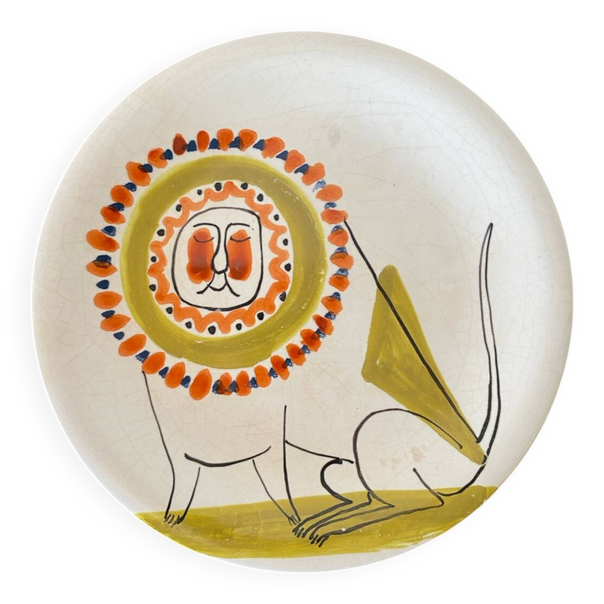 Small lion plate Roger Capron, Vallauris