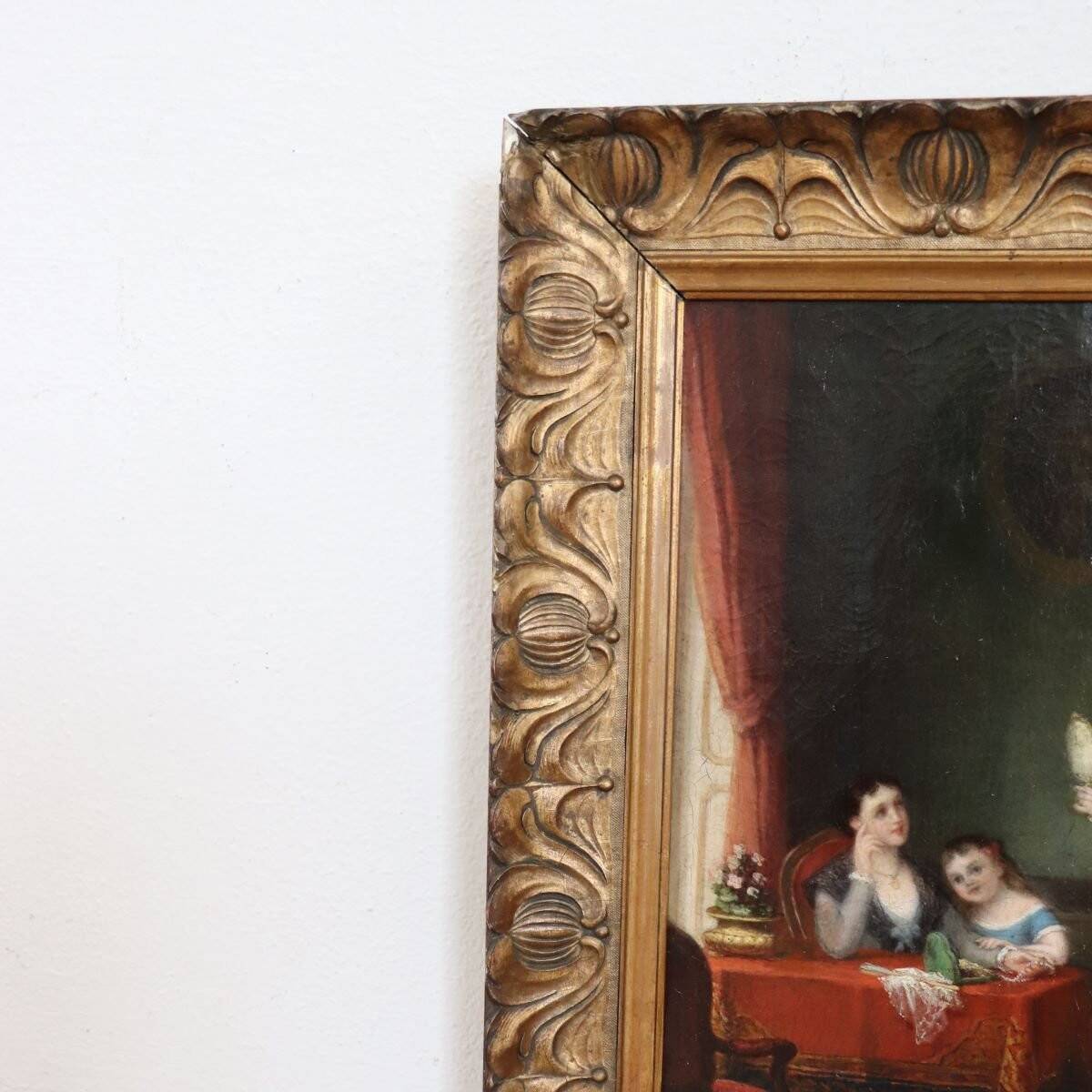 Scene Of Women, Oil On Canvas, Italy, 19th Century