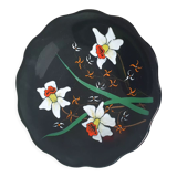 Fruit cup dish longwy france daffodils numbered deco flower on foot