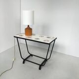 Ceramic and wrought iron side table