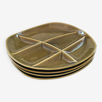 Set of 4 designer oyster plates