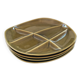Set of 4 designer oyster plates