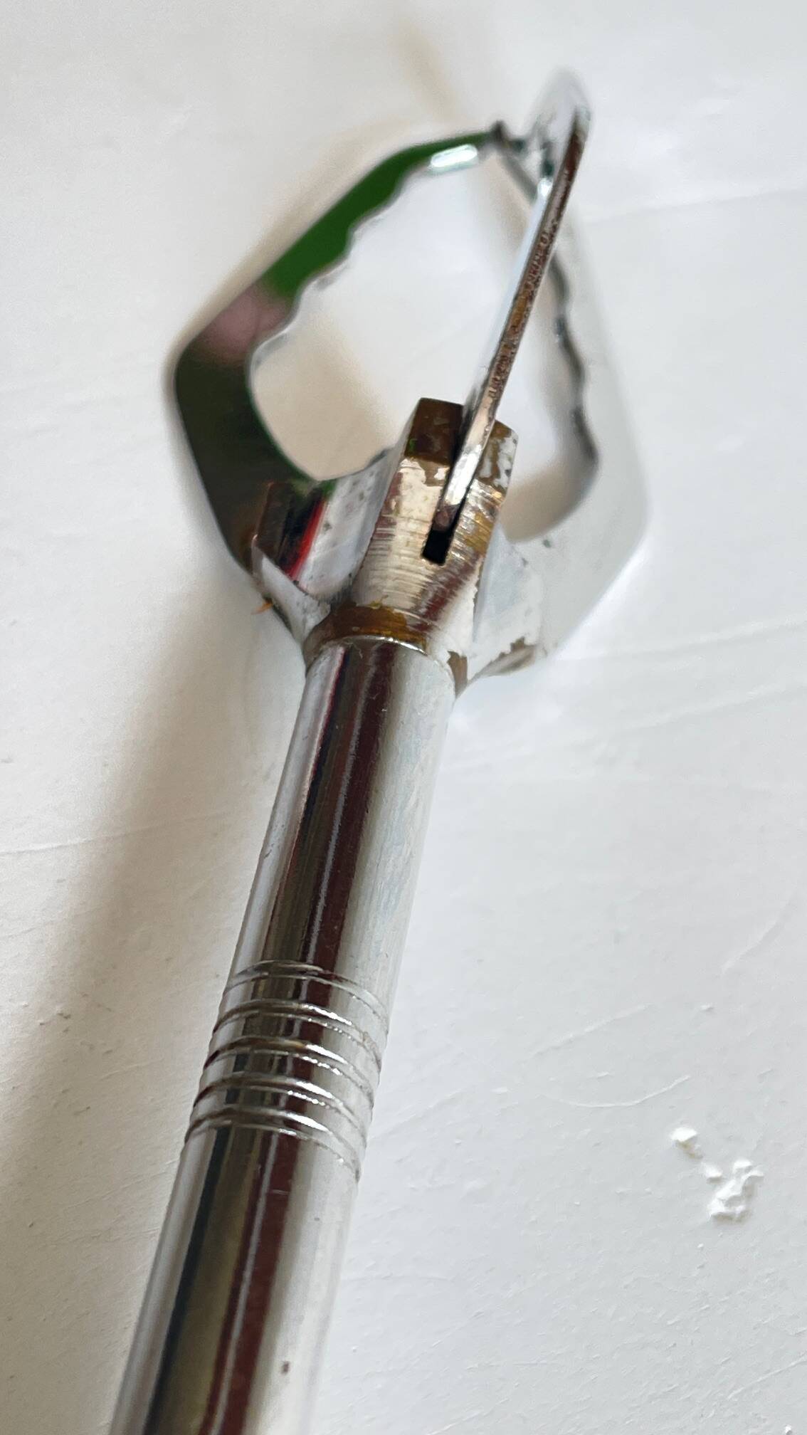 Long vintage chrome metal sugar tongs