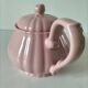 Vintage mid-century ribbed pink powder teapot by Salins.