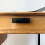 Modernist 50s oak metal desk
