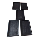 Lot de 5 plateaux de service rectangulaire en bois