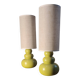 paire lampe de chevet ceram pomme 39x12 elec remis a neuf et abat jour styl