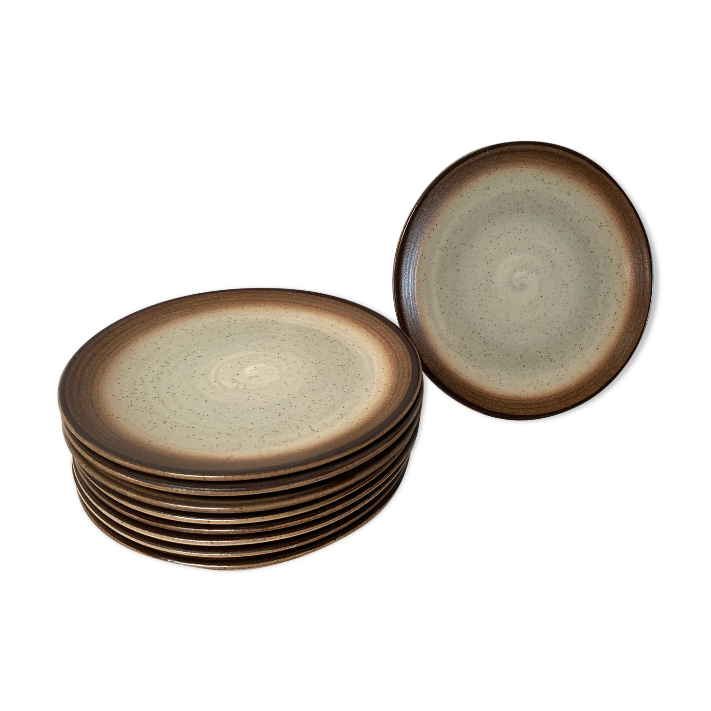 Set of 12 saint Amand vintage sandstone plates