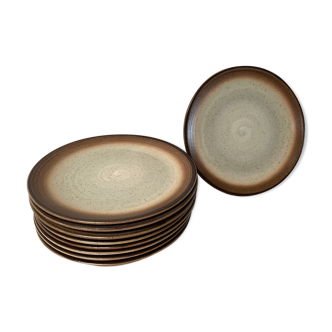 Set of 12 saint Amand vintage sandstone plates
