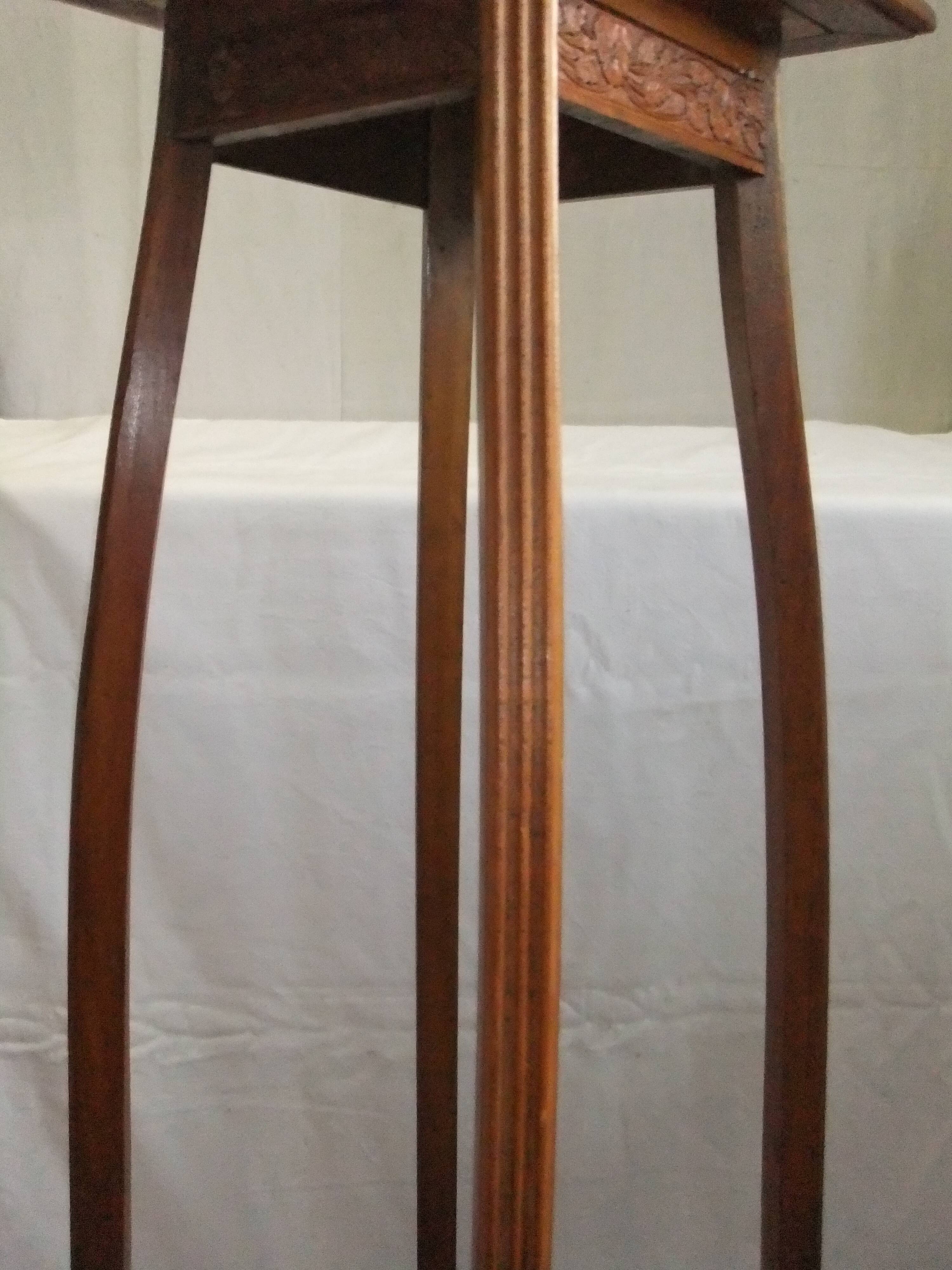 Wooden side table, pedestal console, 110 cm, plant stand, statue, sculpture