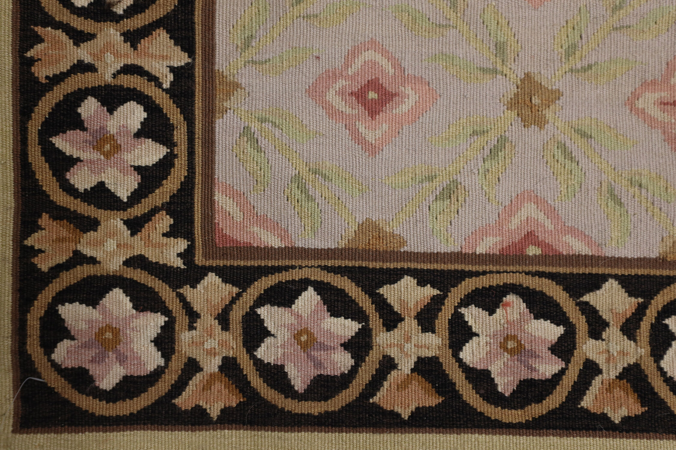 Handmade Wool Needlepoint Rug Traditional Floral Runner Rug- 76x183cm