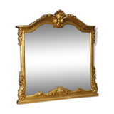 Miroir italien doré en bois et plâtre 119x117cm