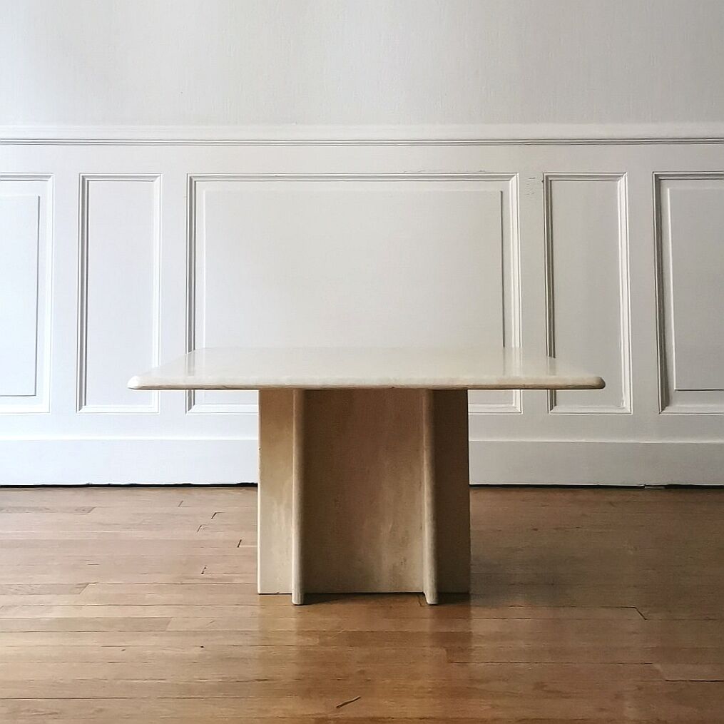 Square travertine coffee table