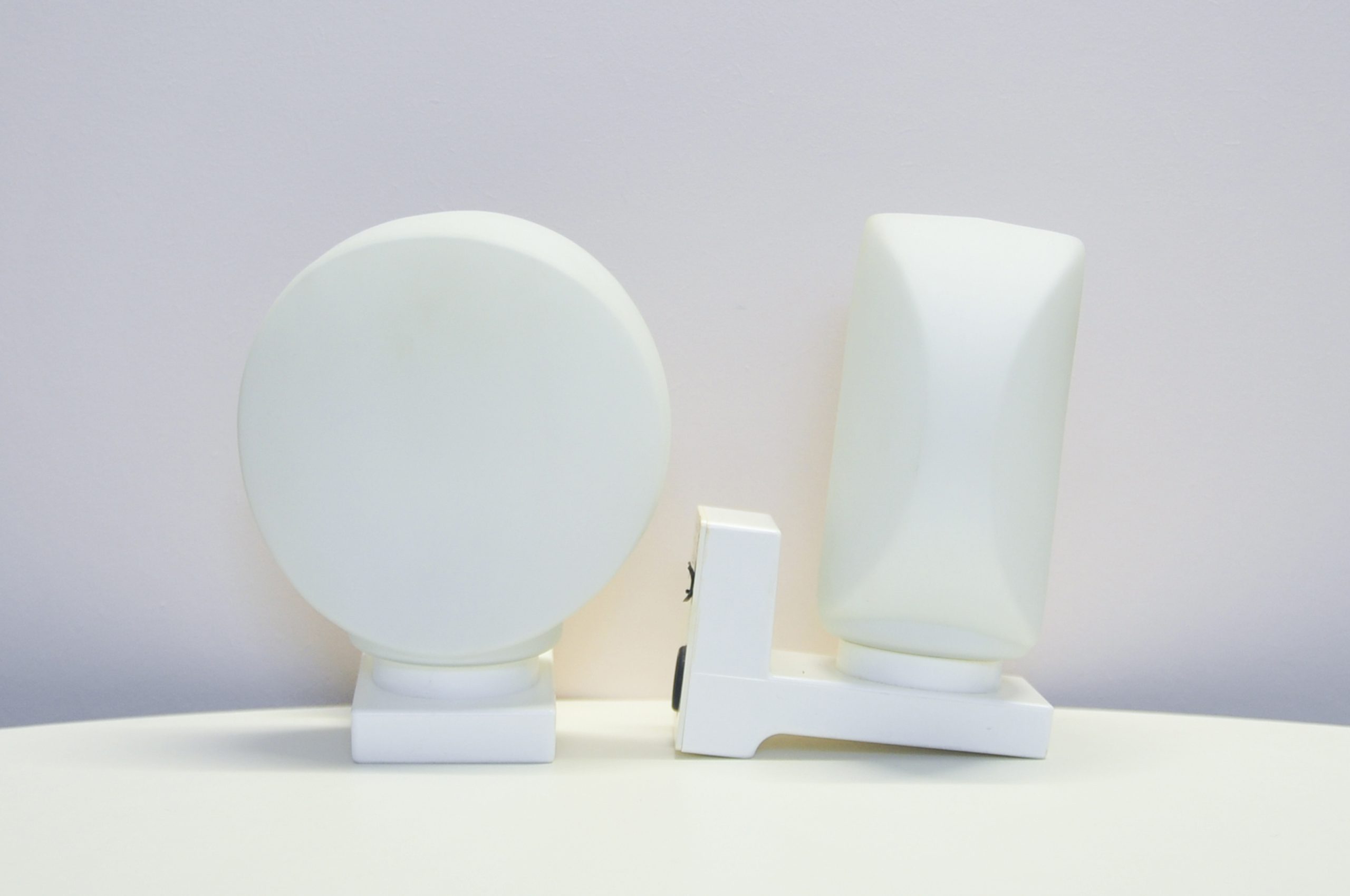 Pair of white glass wall sconces Nordlux from Denmark
