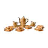 Vintage Czecho-Slovakia Victoria China Iridescent Peach Lustre Tea Set 1950s