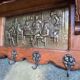 Antique French Oak and Brass "Tavern" Pot Rack, Circa 1880.