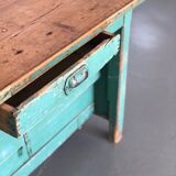 Furniture by trade / console in patinated green wood