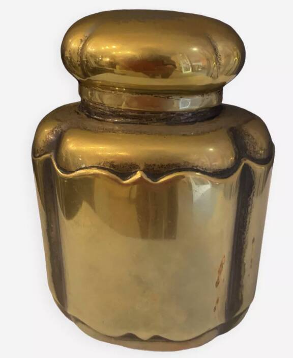 70s oriental style silver brass bottle