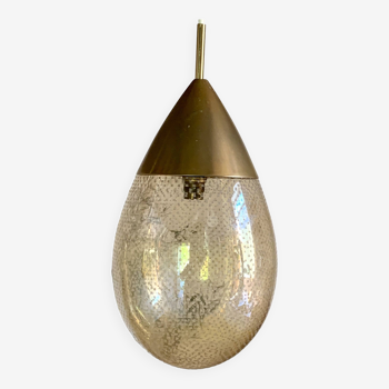 Vintage amber glass drop pendant light
