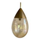 Suspension goutte en verre ambré vintage