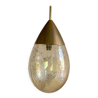 Vintage amber glass drop pendant light