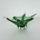 Sculptural Green Murano Style Glass Bowl