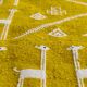Hand-woven yellow and white kilim rug in natural wool