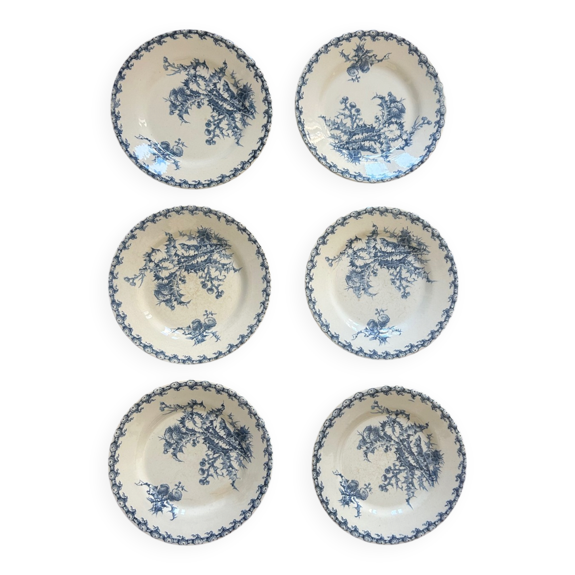 6 thistle plates Gien