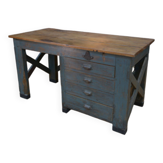 1950 workshop desk in gray patinated oak