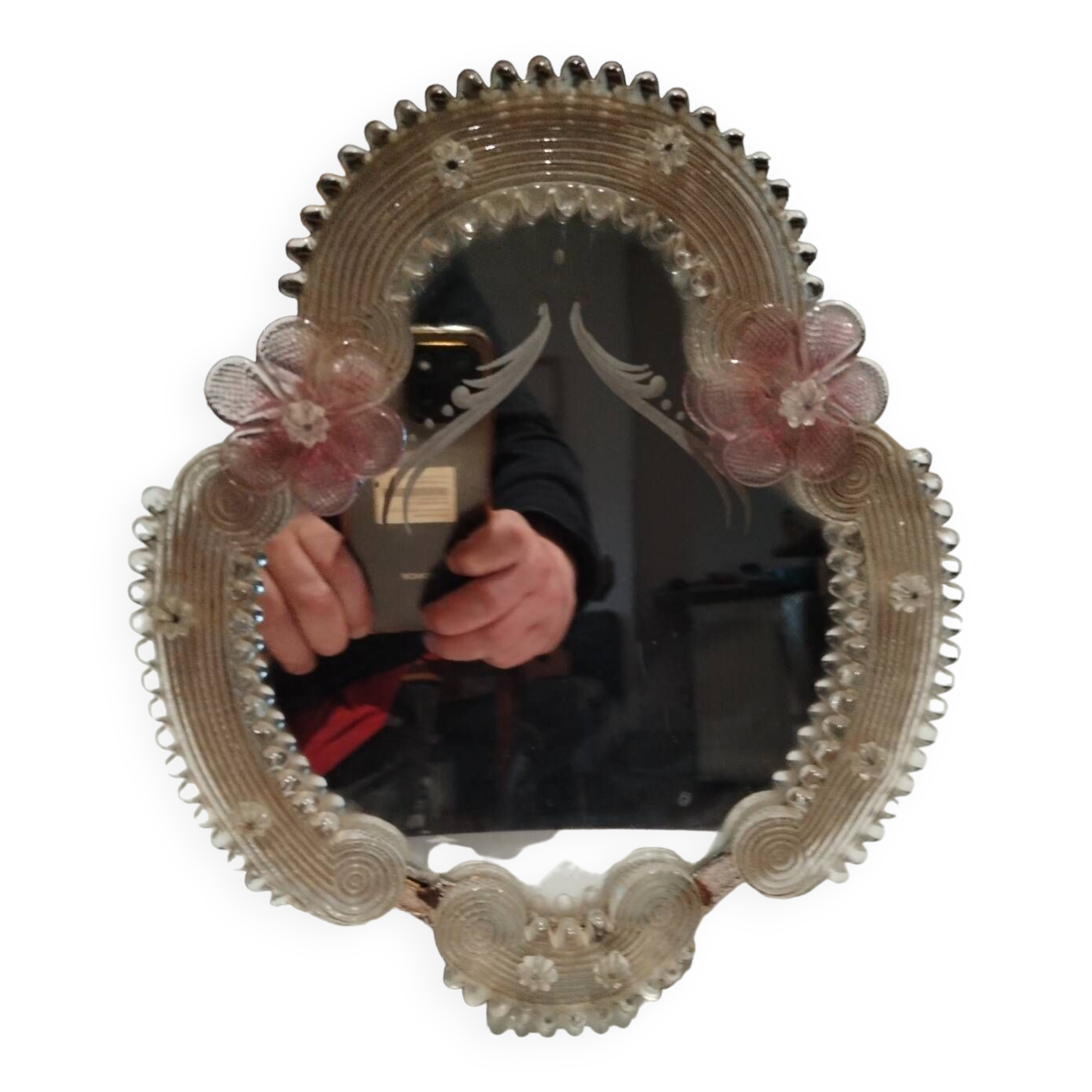 Venetian Murano blown glass mirror, 1950s