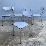 Set of 5 grey formica chairs