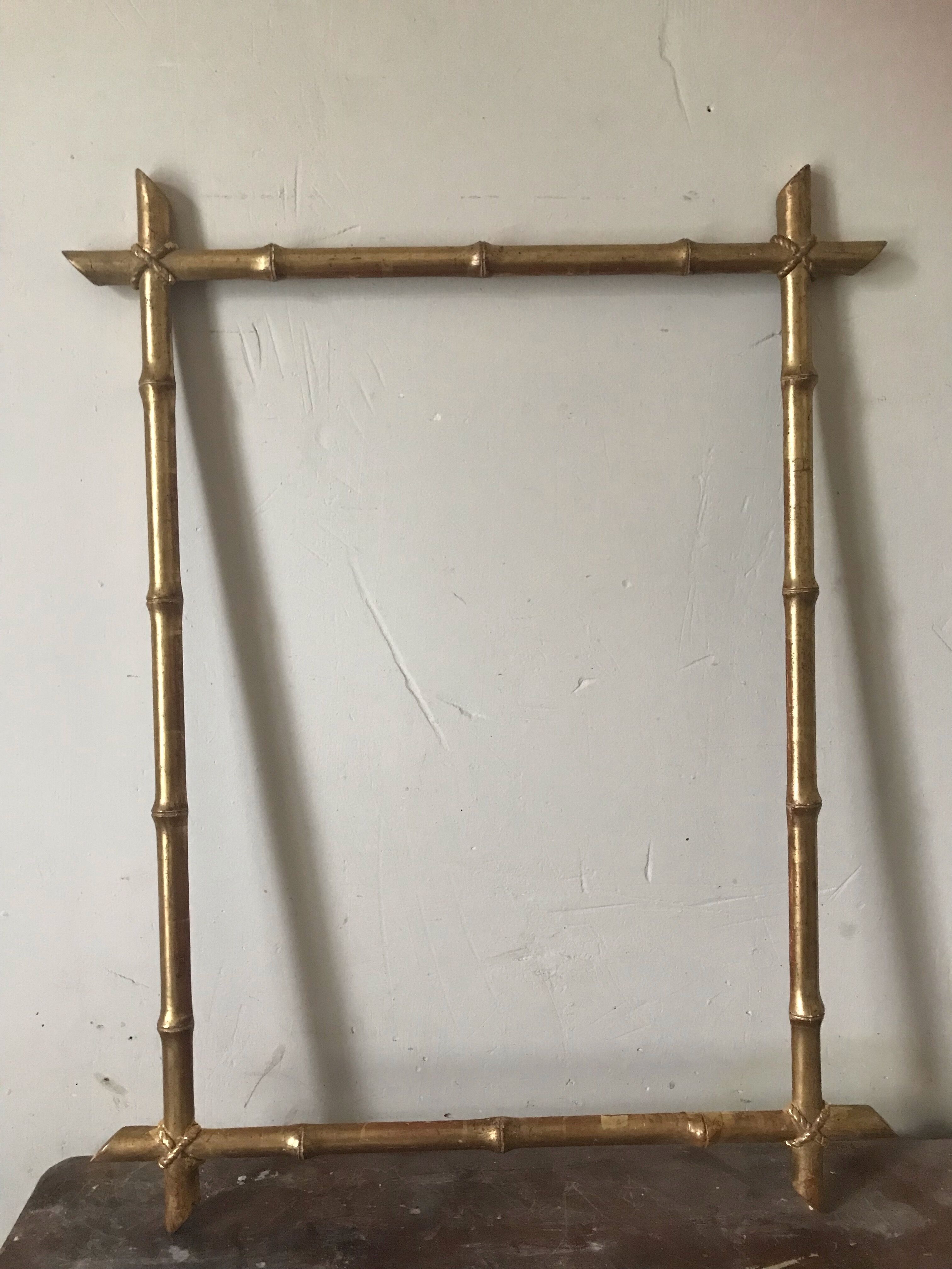 Golden bamboo frame with gold leaf